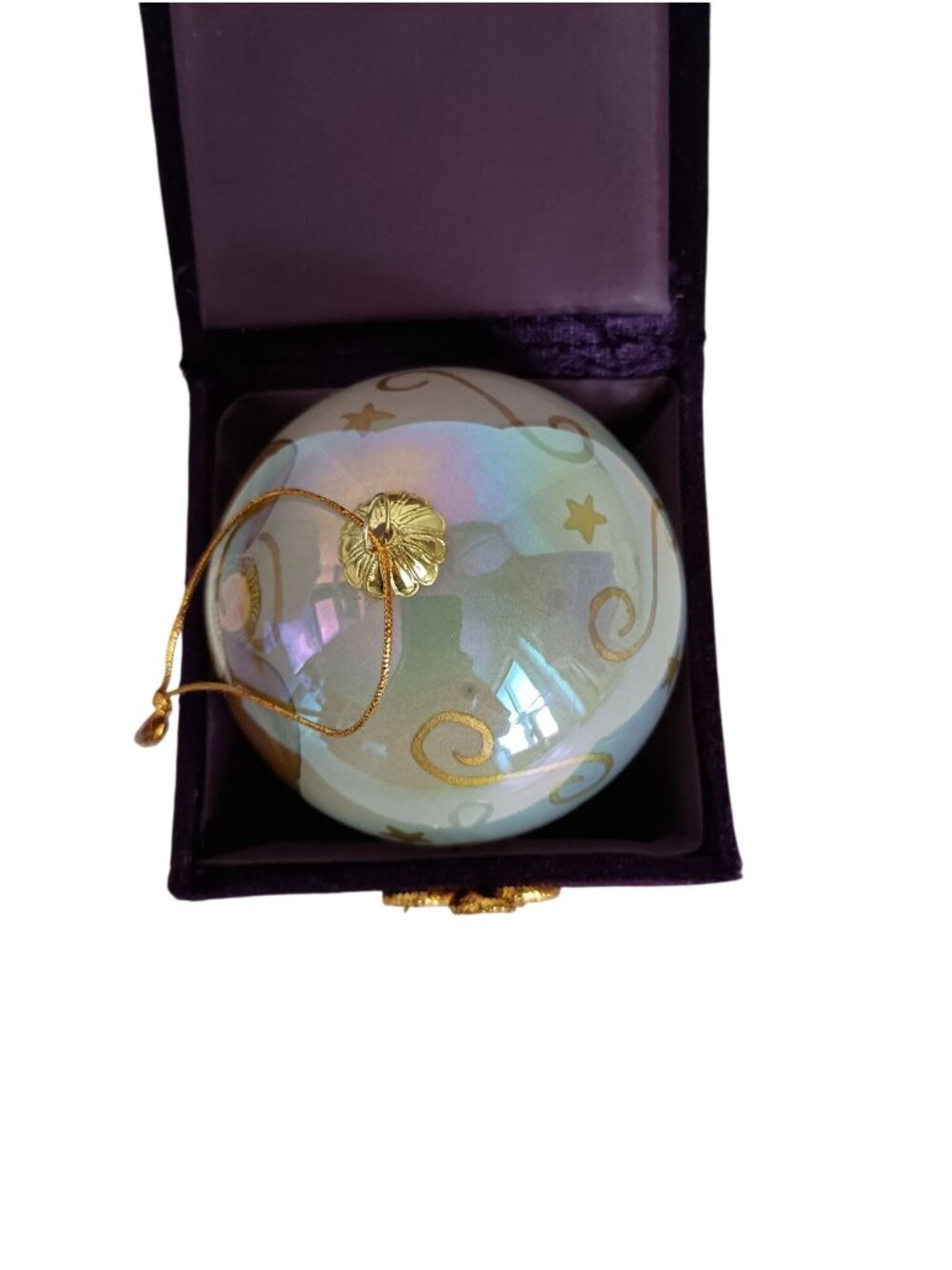 Pier 1 Imports Hand Painted Angel Glass Ball 3.5" Ornament 2000 Vintage - Picture 9 of 9